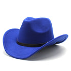 Western Wide-Brim Jazz Hat — Felt & Satin Unisex Cowboy Hat | 8 Colours | One Size