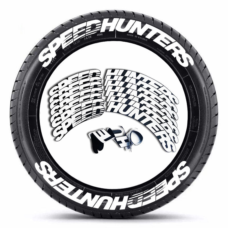 Tire sticker letter car motorcycle tire decoration - 8 groups SPEEDHUNTERS white