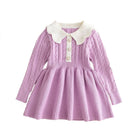 Fashionable Solid Color Long Sleeve Princess Dress Casual Winter Wear - BsBuy