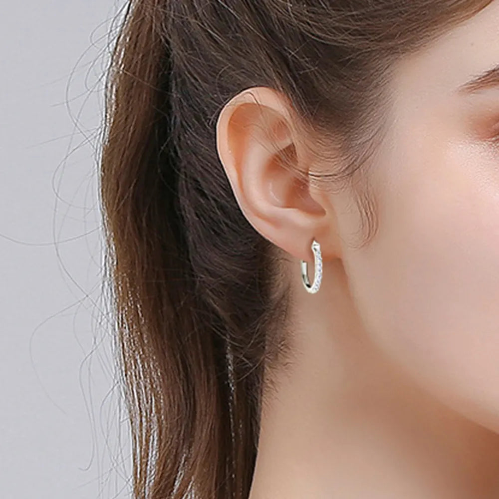 0.4 Carat Moissanite Huggie Earrings — S925 Sterling Silver | D Colour VVS1 | Gold & Silver - BsBuy