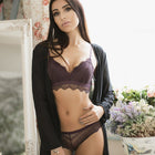 Ultra-Thin Cotton Lace Bra & Panty Set — Embroidery Lingerie | Wire-Free | Black, Blue, Brown & White - BsBuy