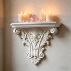 3D Printed Gothic Floating Shelf | Carved Wall Decor & Retro Plant Display Stand