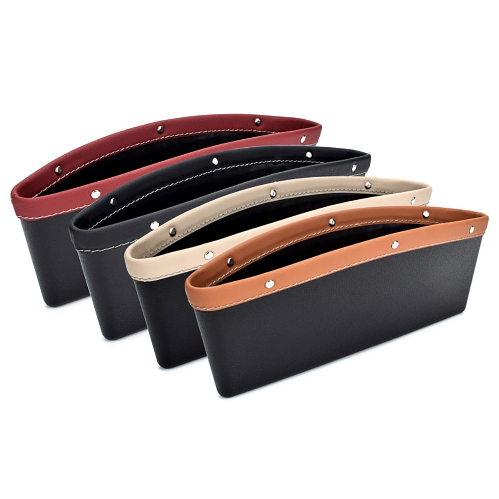 Car Seat Gap Organiser – PU Leather Storage Bag for Console & Seat Gap - BsBuy