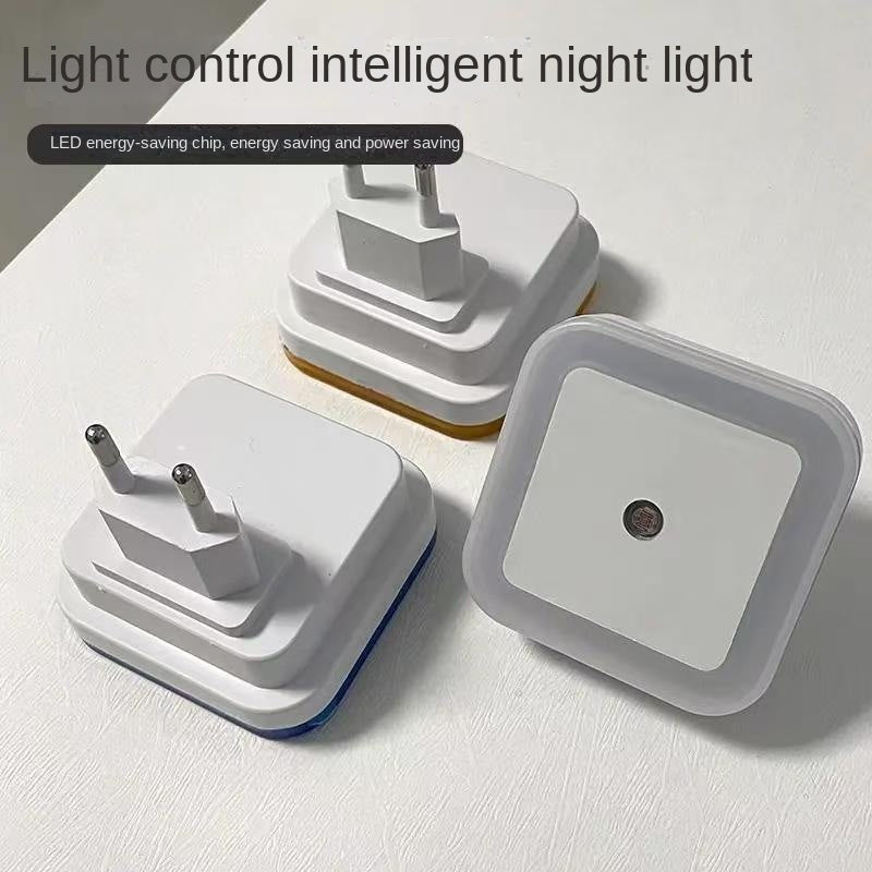 Square LED Night Light – Smart Light-Control Sensor | Plug-In Bedside Lamp - BsBuy