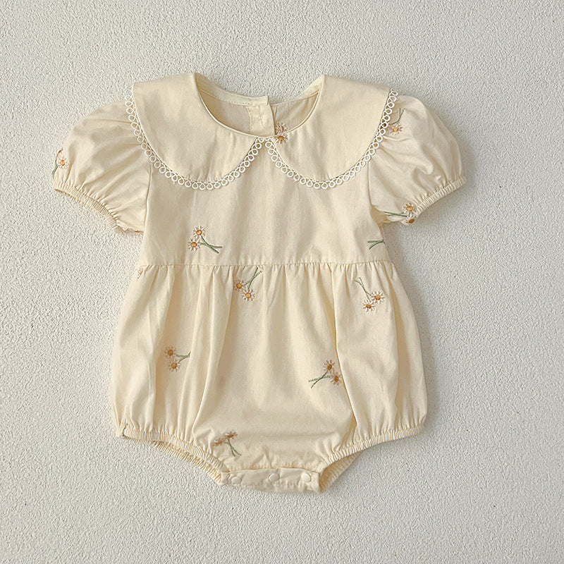 Baby Girl Clothes Infant Romper Summer New Embroidered Short Sleeve Onesie Bodysuit Outing Wear Kids Clothing - BsBuy