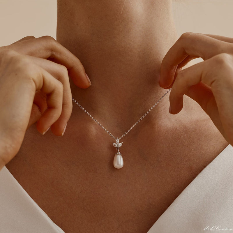 Pearl zircon collarbone chain - BsBuy