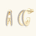 Moissanite 925 Sterling Silver C-Hoop Earrings - BsBuy
