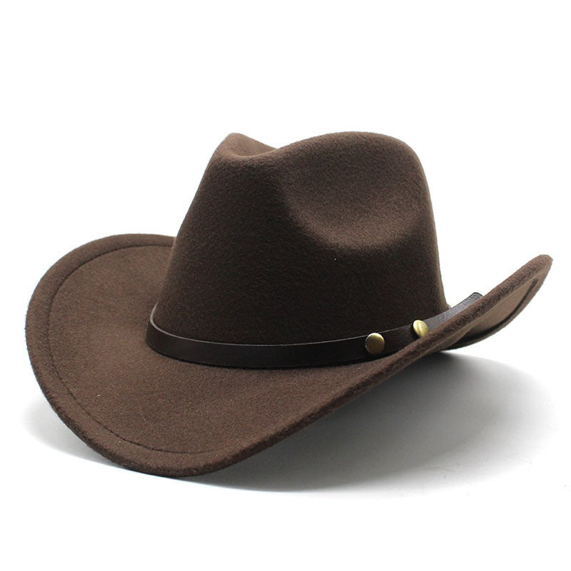 Western Wide-Brim Jazz Hat — Felt & Satin Unisex Cowboy Hat | 8 Colours | One Size