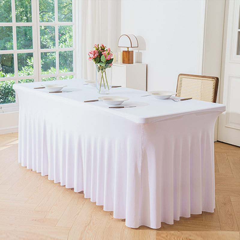Stretch Spandex Table Cloth Rectangular, Fitted Table Cover for Weddings Parties Banquets Hotel Event Decoration - BsBuy