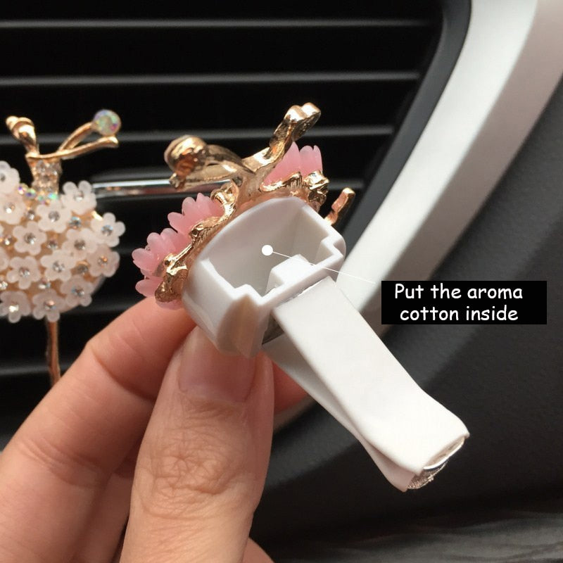 Car Aroma Diffuser Fragrance For Car Flavoring Air Fresheners Auto Perfume Car Smell Vent Clip Ballet Bling Car Accessory Girls - BsBuy