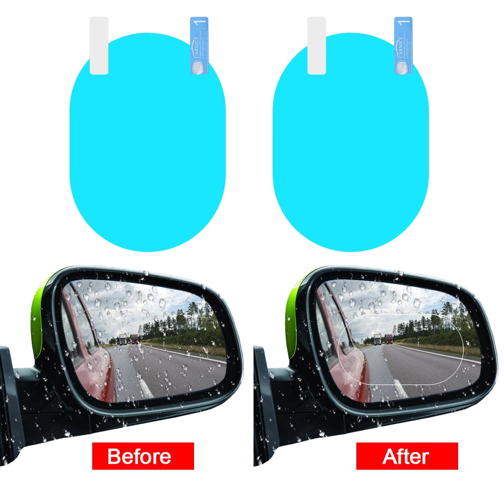 2PCS Car Mirror Window Clear Film Anti Dazzle Car Rearview Mirror Protective Film Waterproof Rainproof Anti Fog Car Sticker - BsBuy