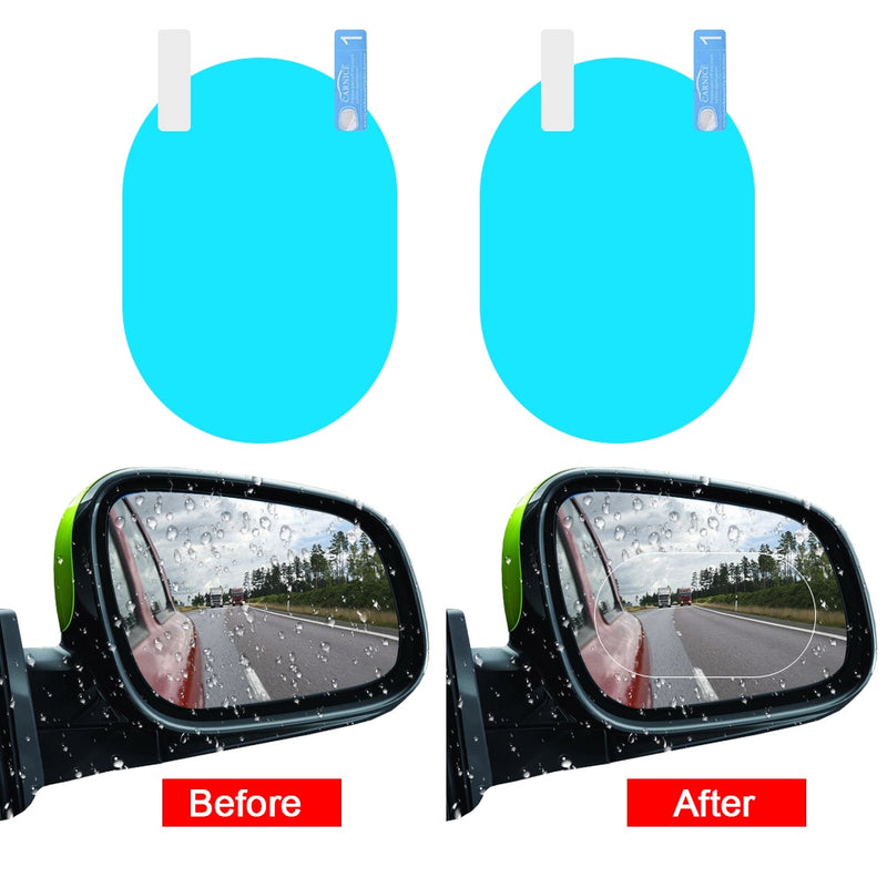 2PCS Car Mirror Window Clear Film Anti Dazzle Car Rearview Mirror Protective Film Waterproof Rainproof Anti Fog Car Sticker - BsBuy