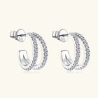 Moissanite 925 Sterling Silver C-Hoop Earrings - BsBuy