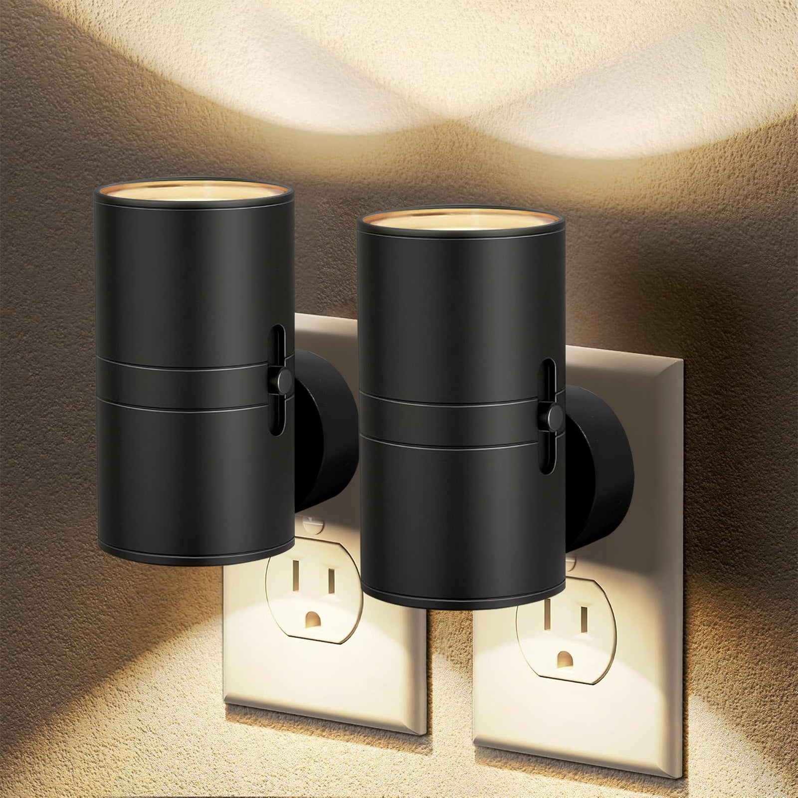 Cylinder LED Night Light – 0–100% Dimmable, Dusk-to-Dawn Sensor | Plug-In - BsBuy