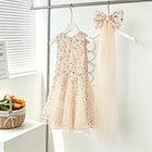 Chic Kids Dress with Rhinestones, Sleeveless Heart Neckline, A-Line, Party Dress for Girls, Includes Hair Clip - BsBuy
