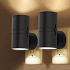 Cylinder LED Night Light – 0–100% Dimmable, Dusk-to-Dawn Sensor | Plug-In - Black Shell Single Color 1Pack / US Standard