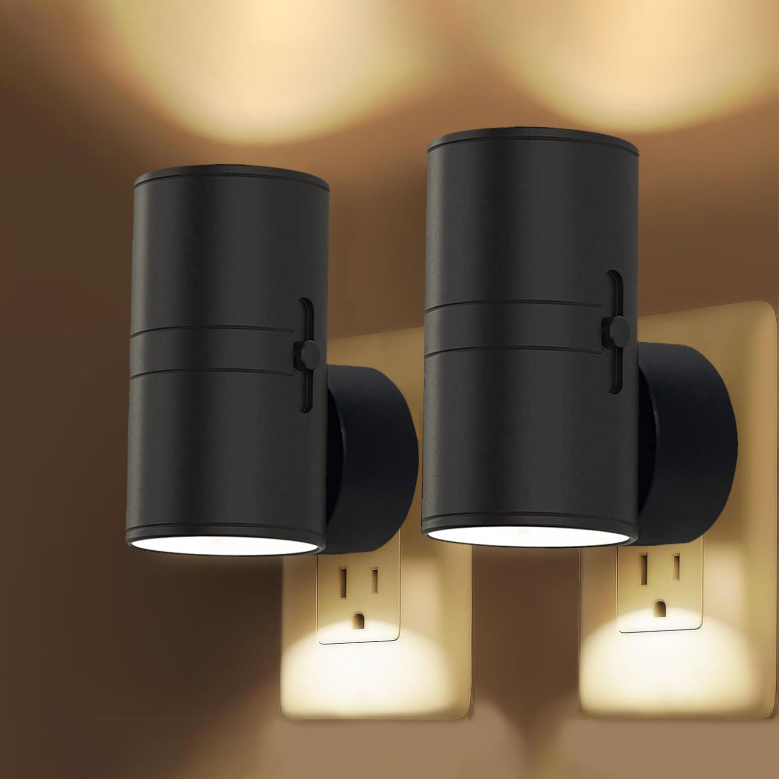 Cylinder LED Night Light – 0–100% Dimmable, Dusk-to-Dawn Sensor | Plug-In - BsBuy
