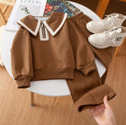 Elegant Casual Two-Piece Set for Little Girls, Fashionable Flared Pants Autumn Outfit - BsBuy