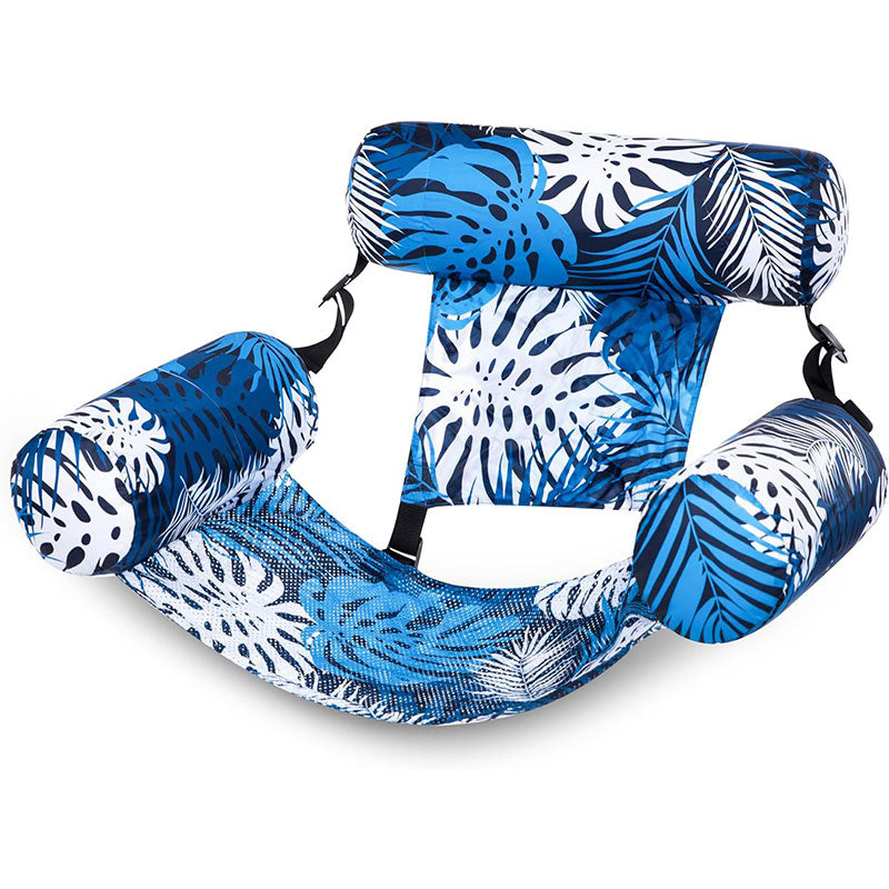 Inflatable Pool Hammock Float — Foldable Water Lounge Chair & Recliner for Adults | Blue & Green - BsBuy
