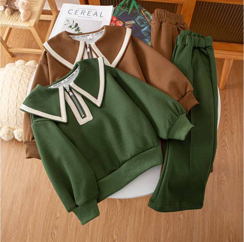 Elegant Casual Two-Piece Set for Little Girls, Fashionable Flared Pants Autumn Outfit - BsBuy