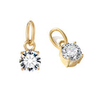 Birthstone Zircon Necklace Pendant — Stainless Steel Round Charm | 12 Months | Gold & Steel - BsBuy