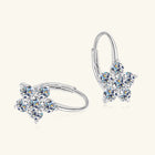 1.2 Carat Moissanite Flower Huggie Earrings — S925 Sterling Silver | D Colour VVS1 Clarity - BsBuy