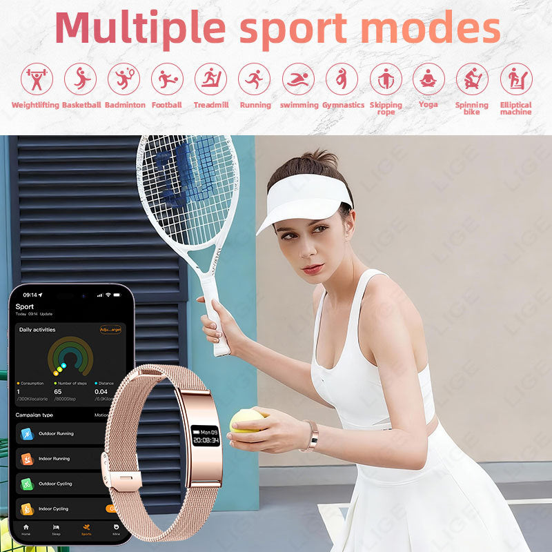B8 Smart Bracelet, Ultra-Thin Sports Band with Heart Rate, Blood Oxygen, Sleep & Female Menstrual Cycle Health Monitoring - BsBuy