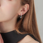 Moissanite C-Hoop Earrings — S925 Sterling Silver | D Colour VVS1 | Architectural Elegance - BsBuy