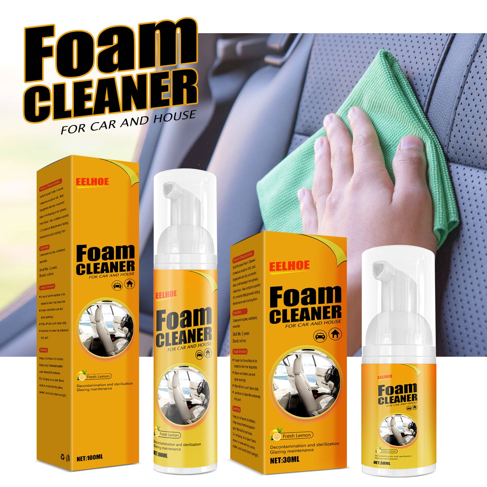 Multifunctional Car Interior Foam Cleaner – Leather Seat & Upholstery Decontaminator - BsBuy