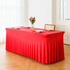 Stretch Spandex Table Cloth Rectangular, Fitted Table Cover for Weddings Parties Banquets Hotel Event Decoration - BsBuy