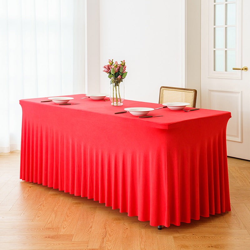 Stretch Spandex Table Cloth Rectangular, Fitted Table Cover for Weddings Parties Banquets Hotel Event Decoration - BsBuy
