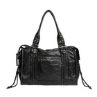 French retro motorcycle bag, single shoulder crossbody bag, tote bag, large capacity bag for women, washed bag - BsBuy