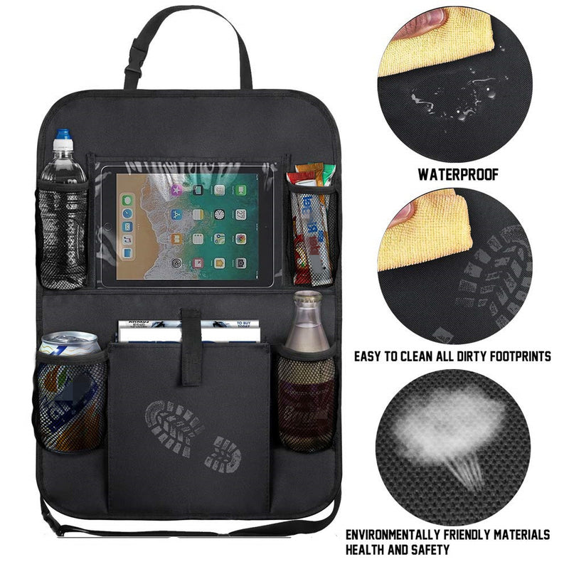 Car Rear Seat Anti-Kick Storage Bag — Multi-Functional Organiser | Black - BsBuy