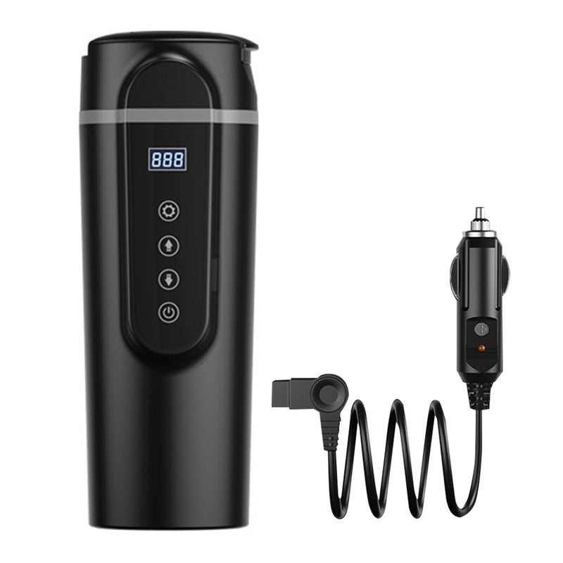 Car Electric Heating Cup – 420ml Smart Mug with Temperature Control, 12V/24V - BsBuy