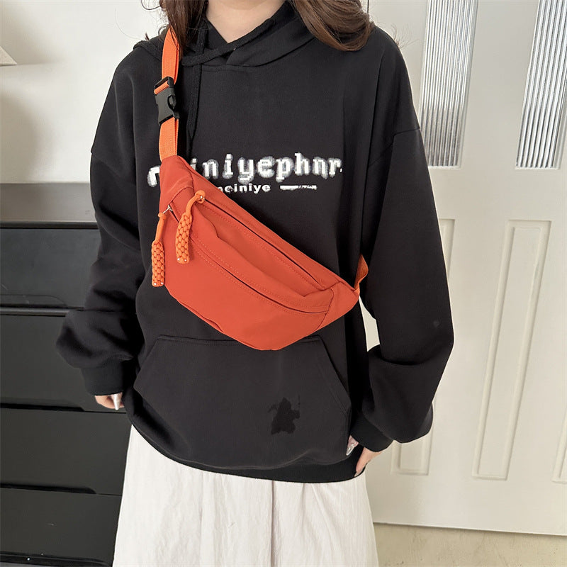 Crossbody bag women's casual bag canvas bag waist bag trendy sports chest bag - BsBuy