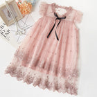 Cute Princess Style Children's Dress with Embroidery Tulle Puff Dress Summer Kids Fashion Dress - BsBuy