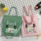 New Canvas Transparent Bag Student Canvas Bag Female Messenger Printed Canvas Bag Shoulder Bag Messenger Bag - BsBuy