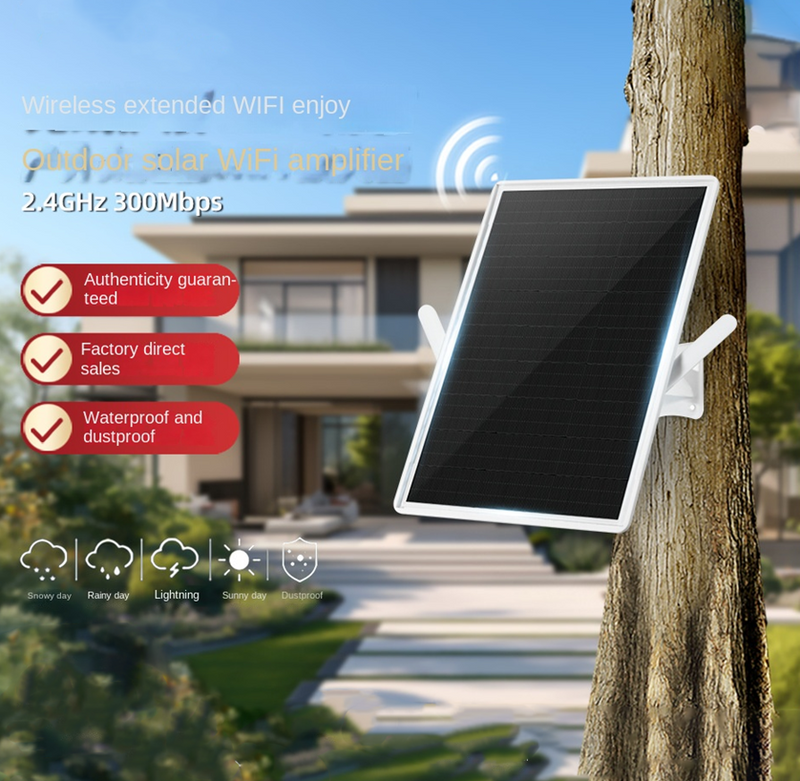 Solar Powered Signal Repeater Mobile Phone Signal Receiver Wireless WiFi Extender WiFi 6 Signal Amplifier - BsBuy