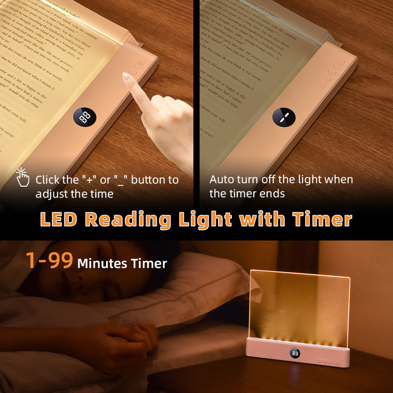 1200mAh battery + 3 color temperatures + brightness adjustment + timer off LED Reading Light  USB Powered Night Light - BsBuy