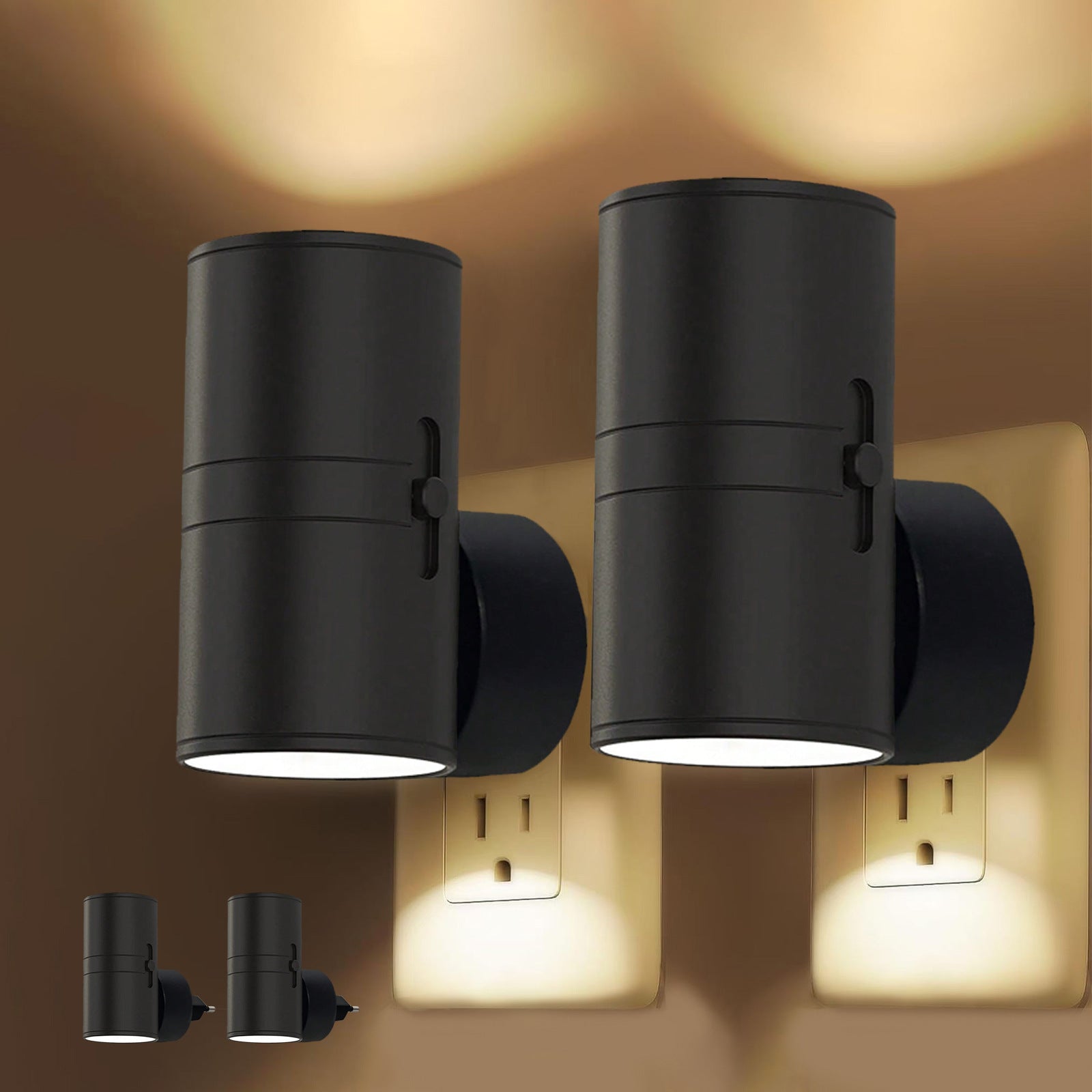 Cylinder LED Night Light – 0–100% Dimmable, Dusk-to-Dawn Sensor | Plug-In - BsBuy