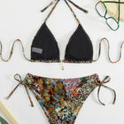 Double tie bikini split swimsuit - BsBuy