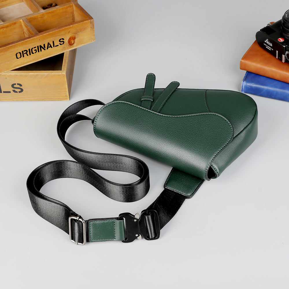 Shoulder bag saddle bag zipper diagonal cross bag men's bag - BsBuy