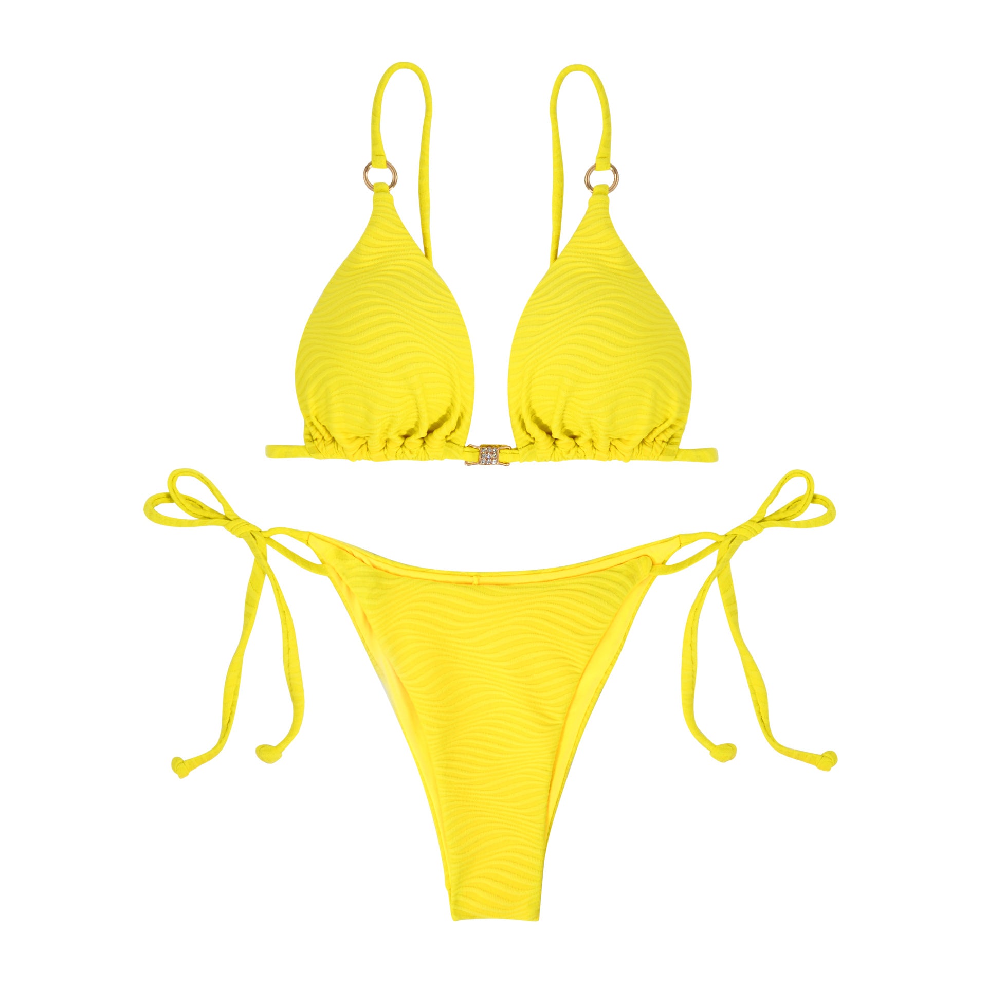 Three-Piece Tied Solid Color Export Bikini Sexy Swimwear Women - BsBuy