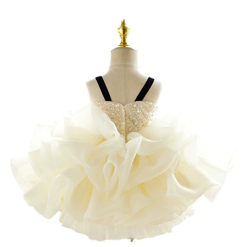 Summer Girls' Dress Mesh Puffy Strap Princess Dress Baby Birthday Formal Dress - BsBuy