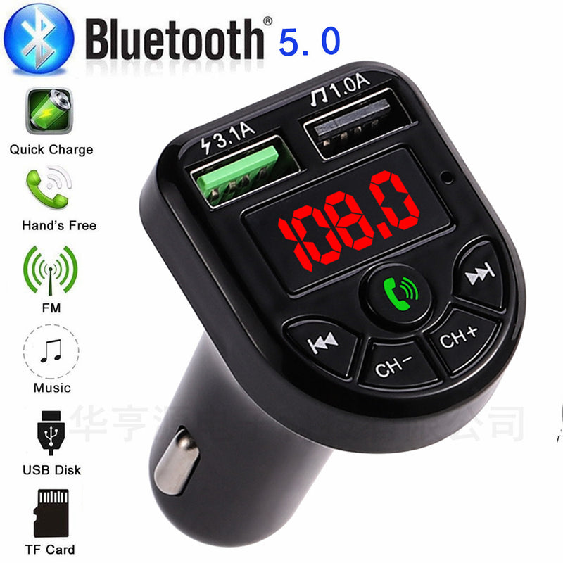 BTE5 Bluetooth 5.0 Car FM Transmitter – MP3 Player, Hands-Free & USB Charger - BsBuy
