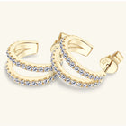 Moissanite 925 Sterling Silver C-Hoop Earrings - BsBuy