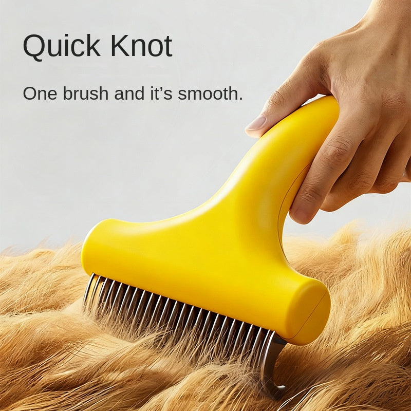 Pet Self-Cleaning Detangling Brush — One-Button Hair Removal Comb for Cats & Dogs - BsBuy