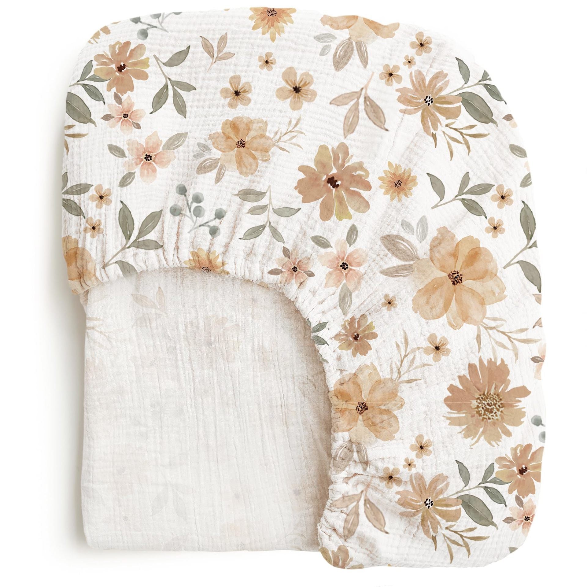 Pure Cotton Baby Washbasin Bed Cover — Cream Style | All Seasons | Multiple Patterns & Sizes - BsBuy