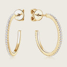 Moissanite C-Hoop Earrings — S925 Sterling Silver | D Colour VVS1 | Architectural Elegance - BsBuy