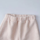 Fall Winter  Girls' Simple Letter Fleece High Neck Coat and Long Pants Two-Piece Set - BsBuy
